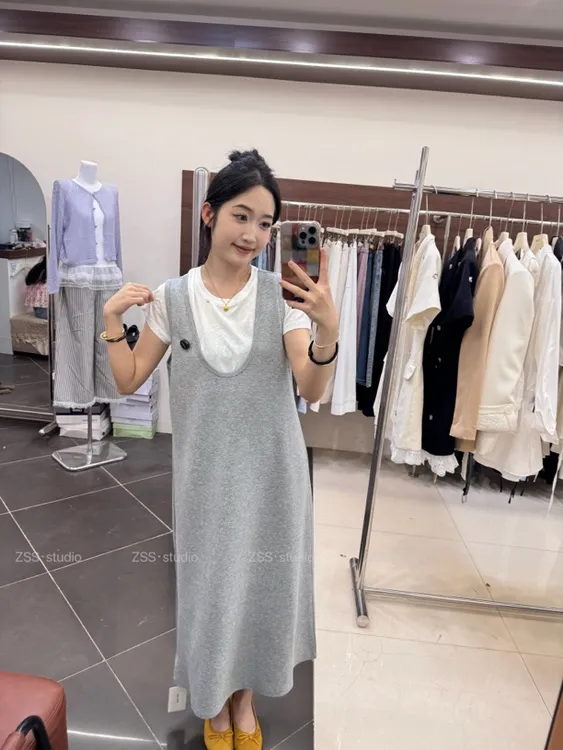 【真两件连衣裙】休闲宽松连衣裙短袖➕裙子