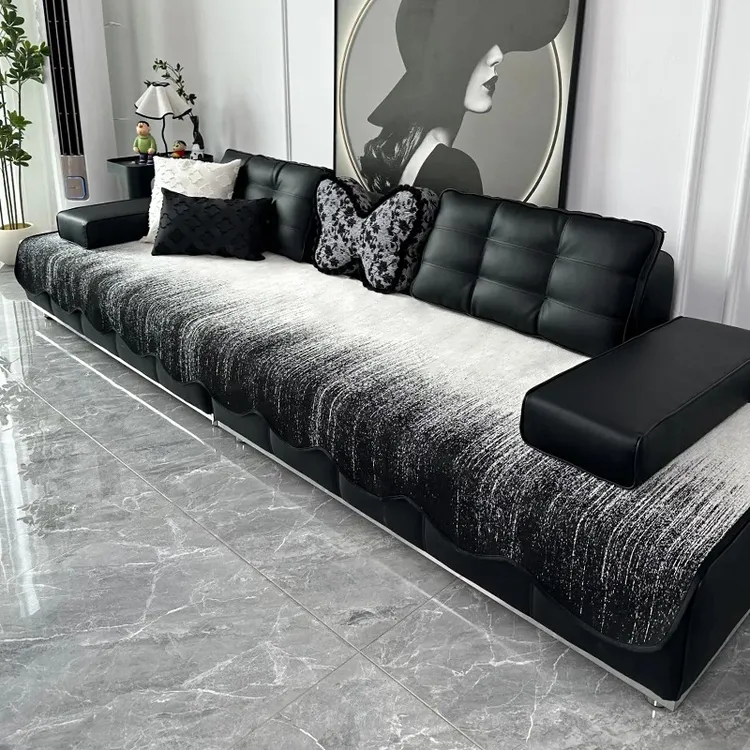 洱峰轻奢高级感皮沙发垫2025新款四季通用直排防滑劳伦斯沙发