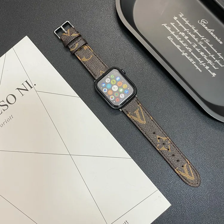 老花表带适用苹果iwatch表带保护皮革蓝牙苹果手表通用