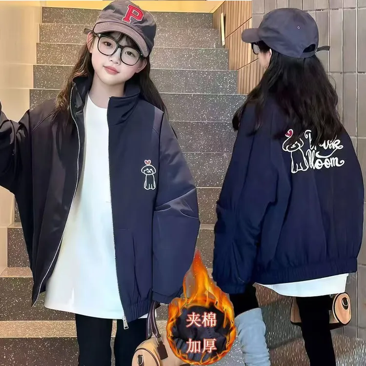 女童秋冬装保暖小棉服2025新款洋气保暖儿童加厚冬季外套洋气衣服