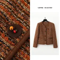 Q4127 香风圆领短外套女 秋季纽扣 + 流苏胸针设计上衣25925