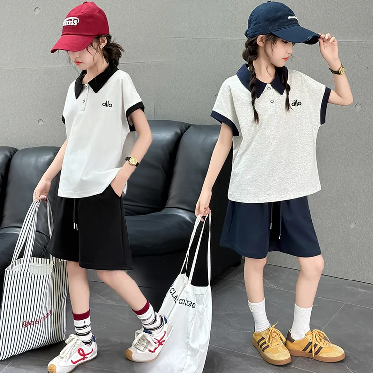 女童夏装套装6-12岁潮款高级感套装2025新款小女孩洋气韩范两件套
