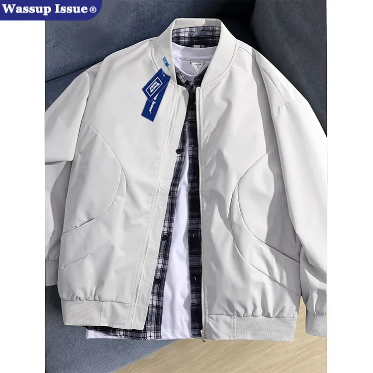 WASSUP ISSUE外套男春秋季宽松棒球服飞行夹克男款情侣款夹克外套