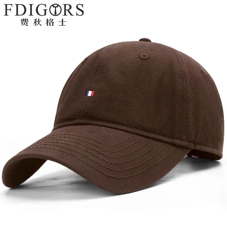 FDIGORS帽子男款春秋咖啡色全棉大头围棒球帽户外高尔夫鸭舌帽