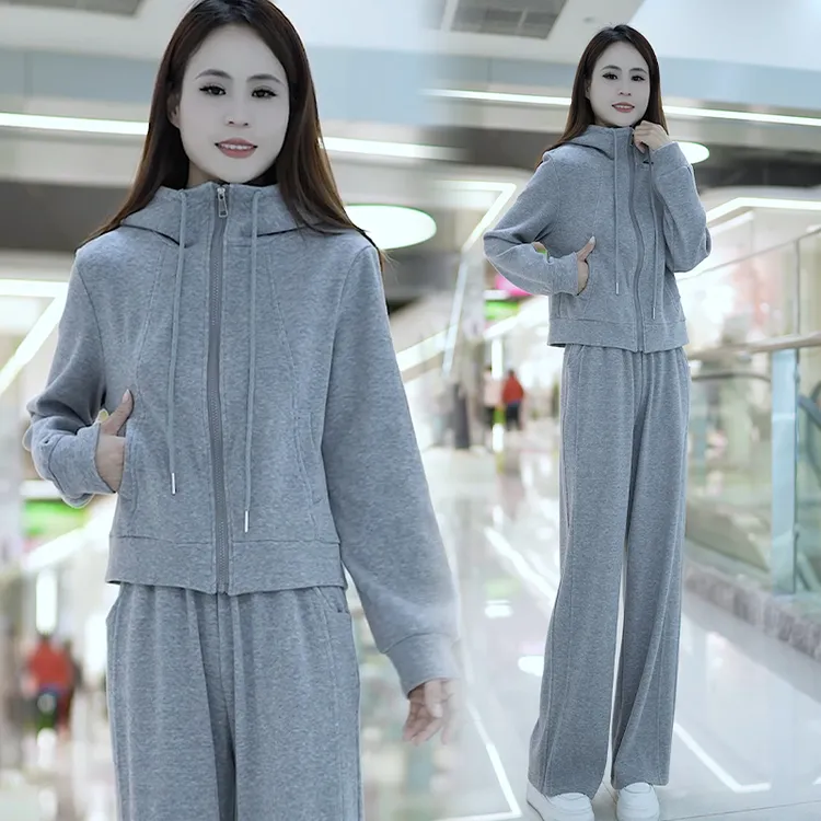 2025爆款时尚套装女装宽松上衣开衫减龄秋季休闲洋气直筒裤韩版