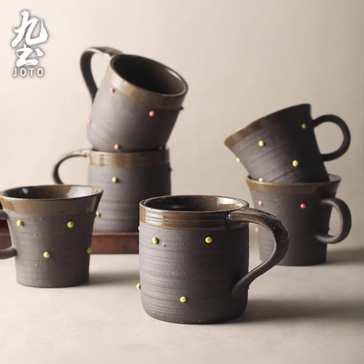 九土复古拉花咖啡杯专用陶瓷杯子定制卡布艺术杯创意高级咖啡对杯