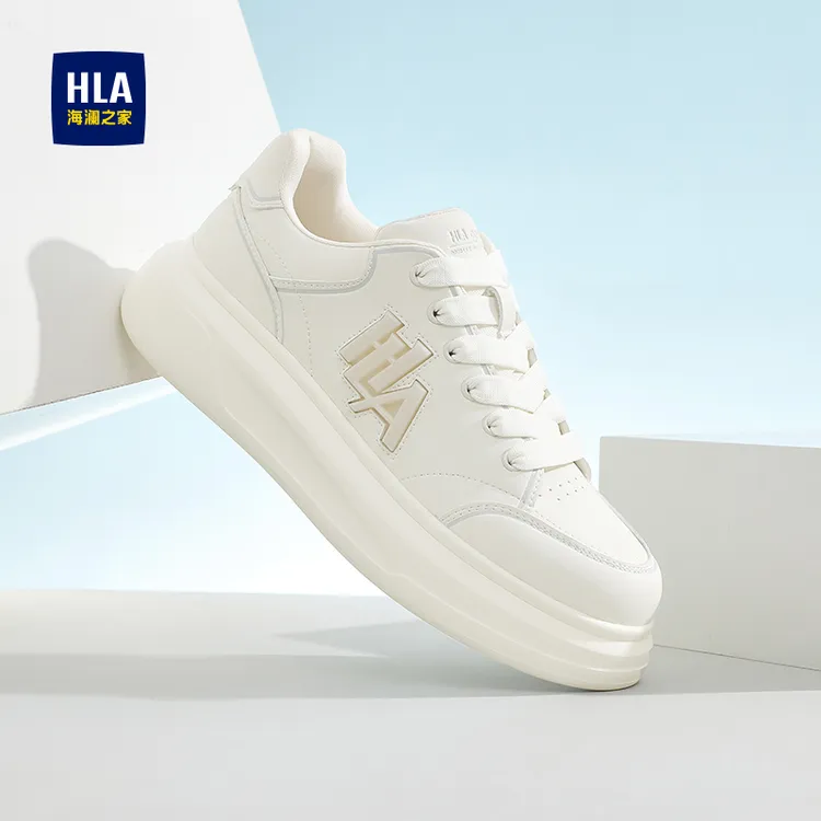 HLA/海澜之家鞋子男2025秋季新款透气运动休闲鞋百搭小白鞋板鞋男
