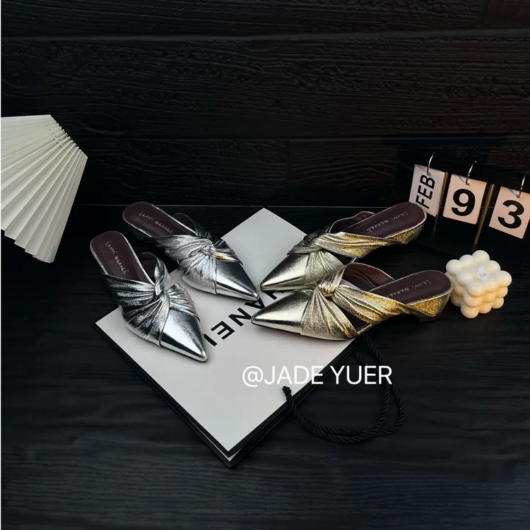 平底法式仙女风包头半拖鞋女鞋子2025年新款春季外穿尖头凉拖1242