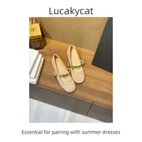 Lucakycat一字扣浅口平跟单鞋玛丽珍百搭