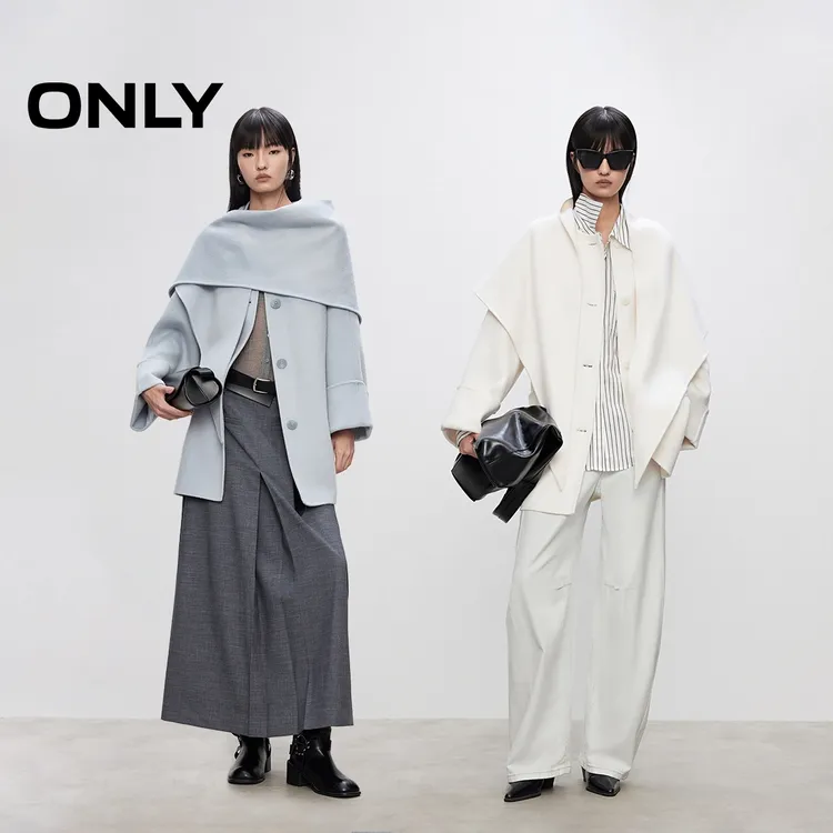 ONLY秋冬温柔廓形“双面呢"披肩毛呢大衣休闲女拍照必备|12536T001