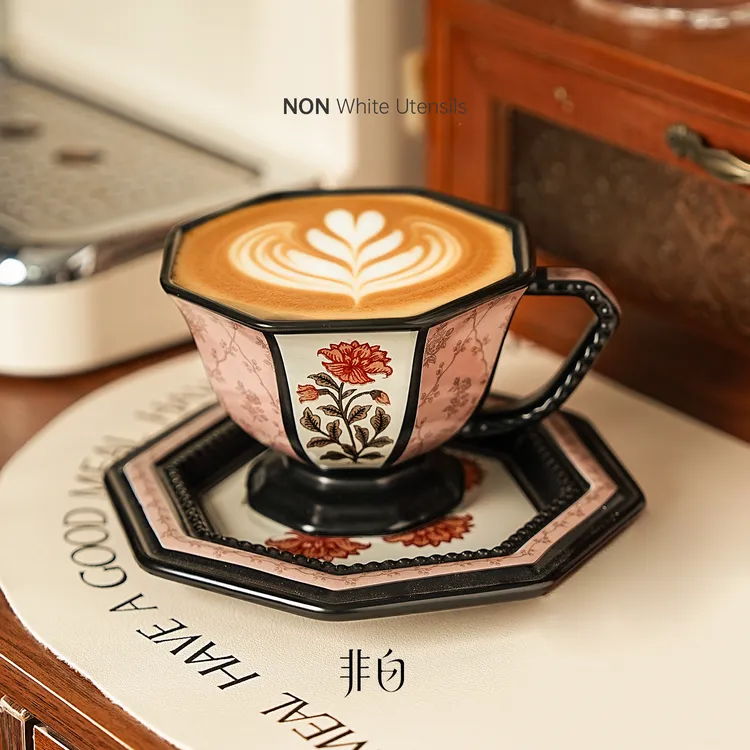 中古陶瓷咖啡杯高档精致陶瓷轻奢高颜值高设计感小众下午茶马克杯