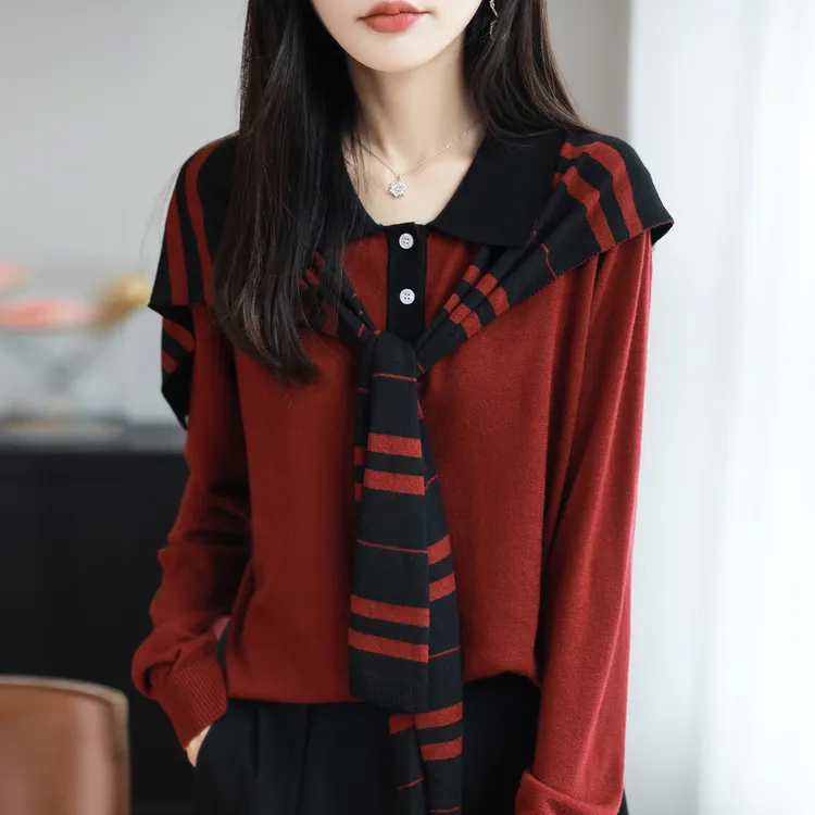 微胖mm春秋大码女士蝴蝶结毛衣遮肚子显瘦上衣早秋内搭针织打底衫