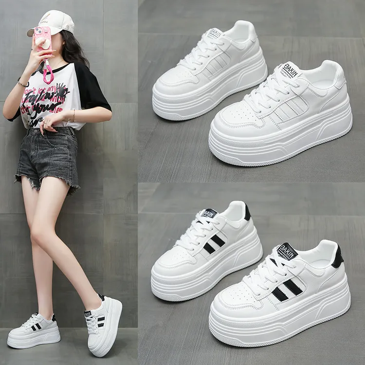 小白鞋春季厚底秋季休闲风时尚休闲鞋休闲鞋透气时尚鞋子网红百搭