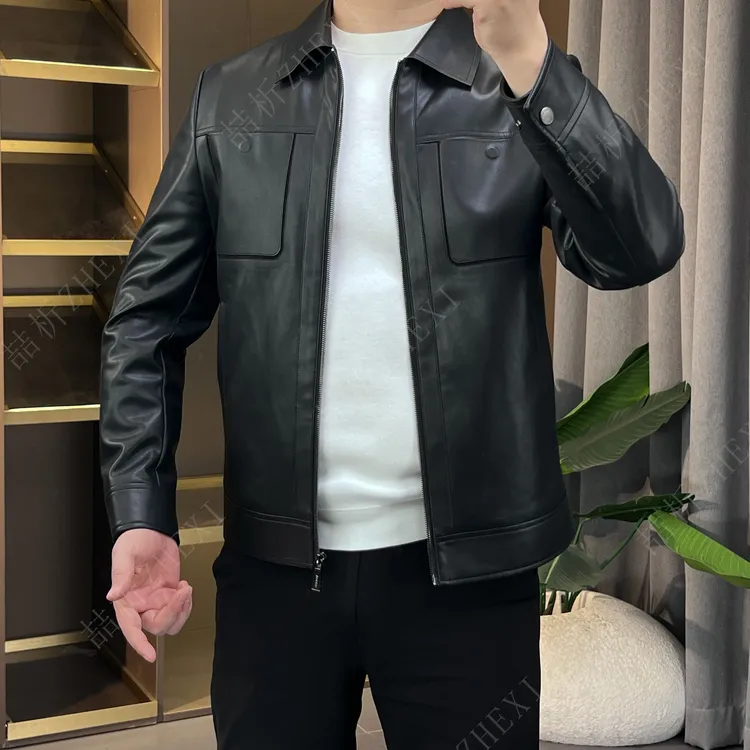 【轻奢男士】秋冬季休闲羽绒皮衣修身简约气质款时尚欧货百搭短款