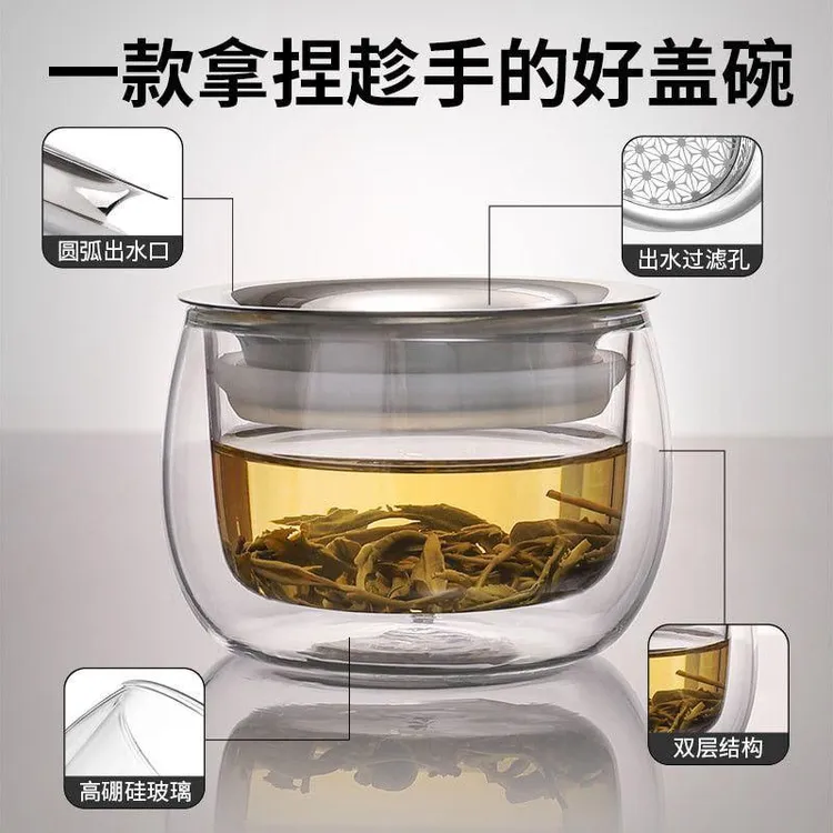 懒人泡茶神器双层防烫茶壶高档耐高温茶水分离玻璃办公室家用茶具商品图