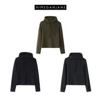 HIMEGANJANE 发热德绒半拉链连帽套头帽衫 保暖显瘦女款10734