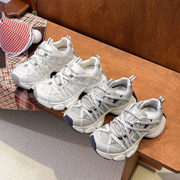 2025炸街老鞋鞋女厚底新款春季时尚百搭透气小众设计感运动休闲鞋