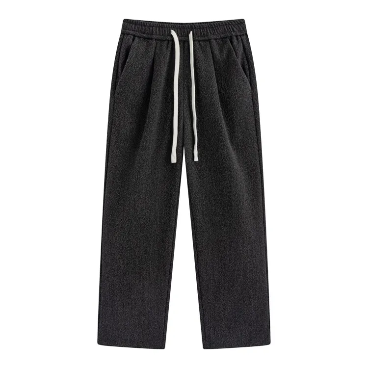 Cornfield Chase冬季新款650g加厚加绒休闲羊毛直筒裤xk011男士