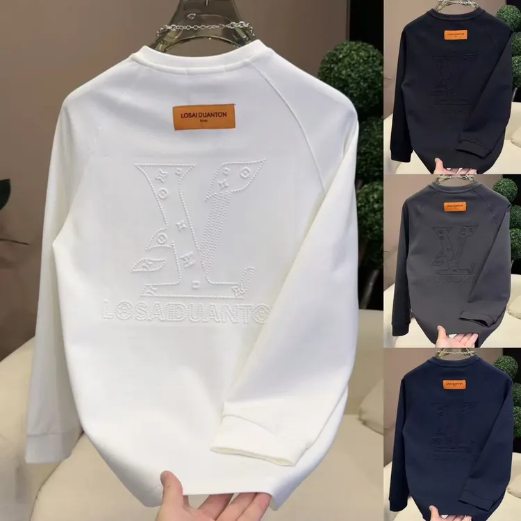 秋季新款卫衣男士圆领钢印长袖时尚潮流百搭休闲上衣男装1883