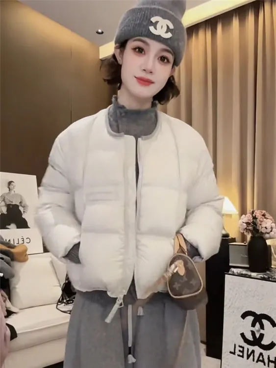 秋冬新款白鸭绒羽绒服加厚短款休闲2025高级感通勤小个子保暖外套