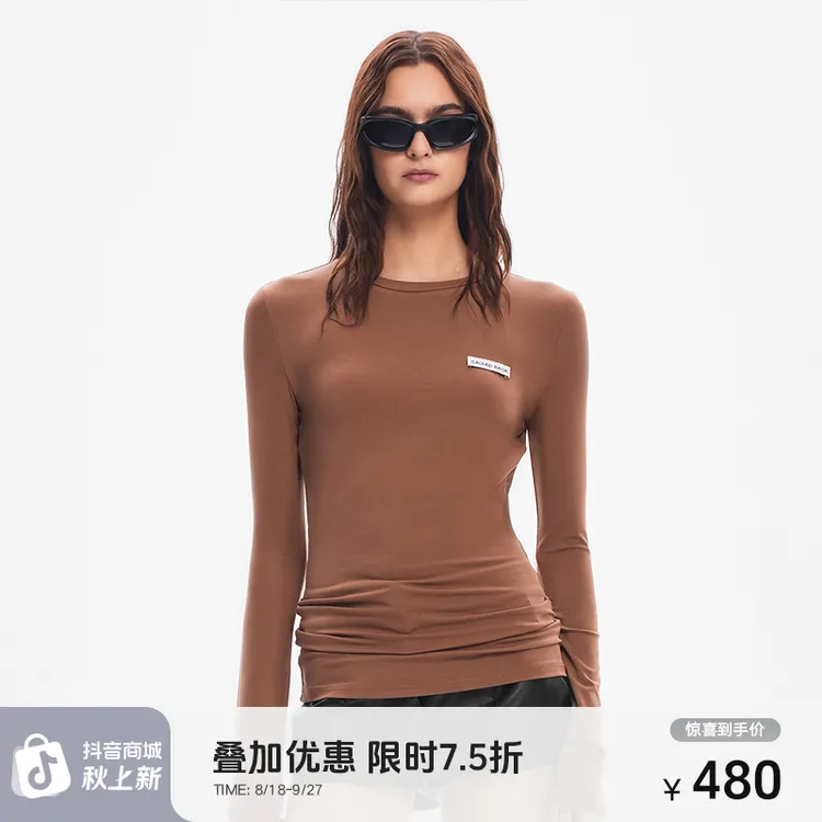 CALLED BACK早秋新款经典LOGO复古休闲修身打底上衣