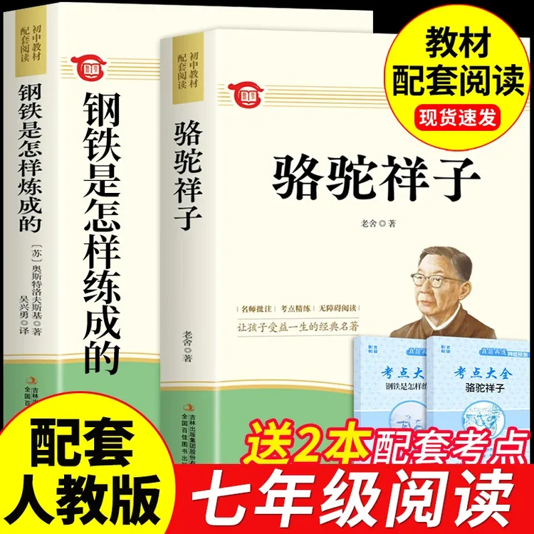 【龙图】骆驼祥子和钢铁是怎样炼成的初中必读正版原著完整版七年级
