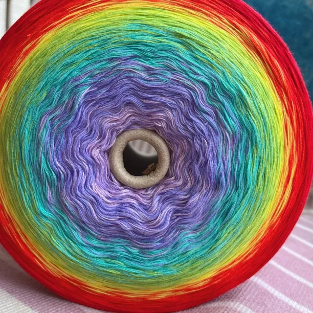 【顺丰包邮】彩虹6股100%棉渐变色蛋糕线手工编织披肩毯子包包衣服