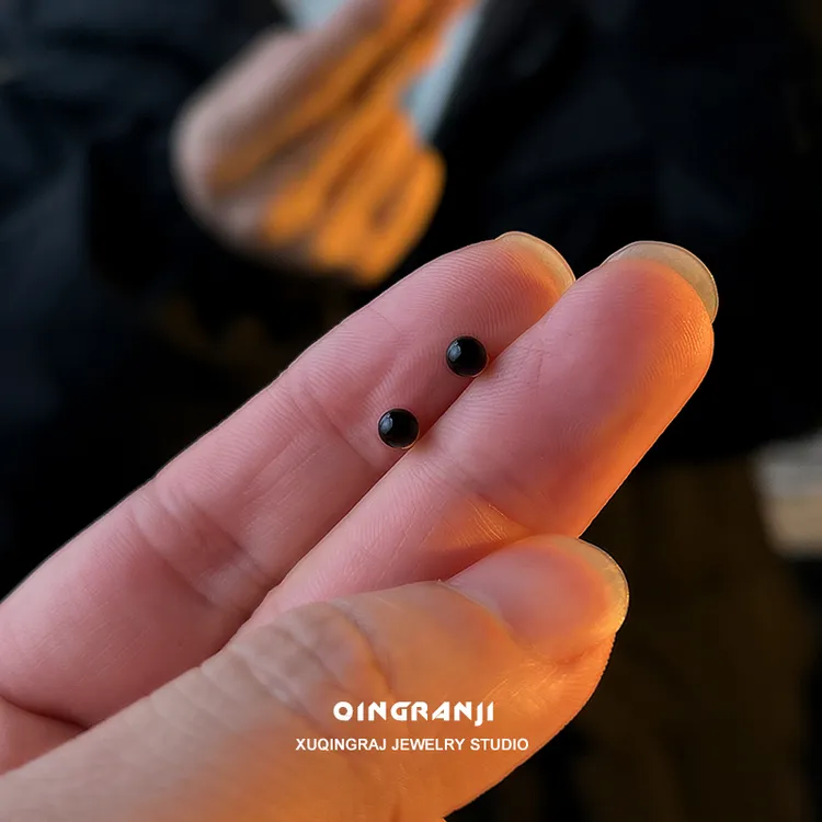 铜合金耳饰 【Just Ash】925银针精致迷你小圆球耳钉男款痞帅单只潮