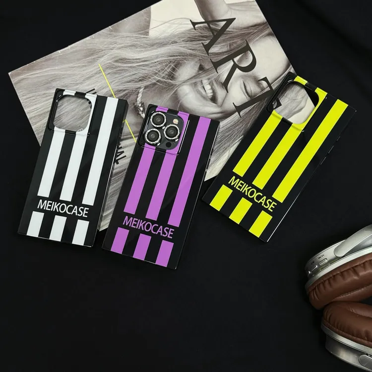 MEIKOCASE 手机壳IMD简约条纹适用苹果17promax方形16全包15防摔