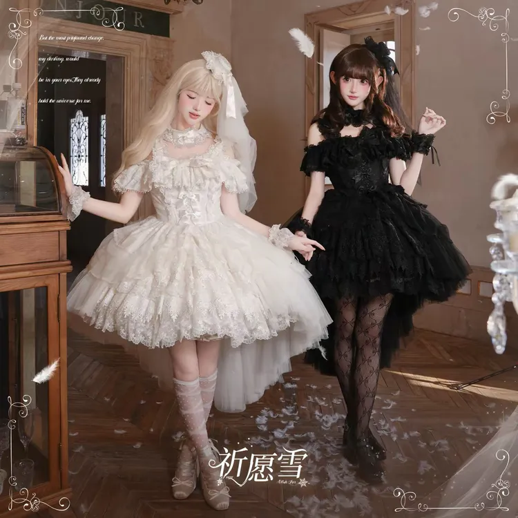 【现货】祈愿雪芭蕾风双子Lolita洛丽塔连衣裙甜心马卡龙蕾丝甜美