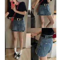 破洞毛边a字牛仔裙裤女2025小个子夏季百搭高腰显瘦短裤7563 Q