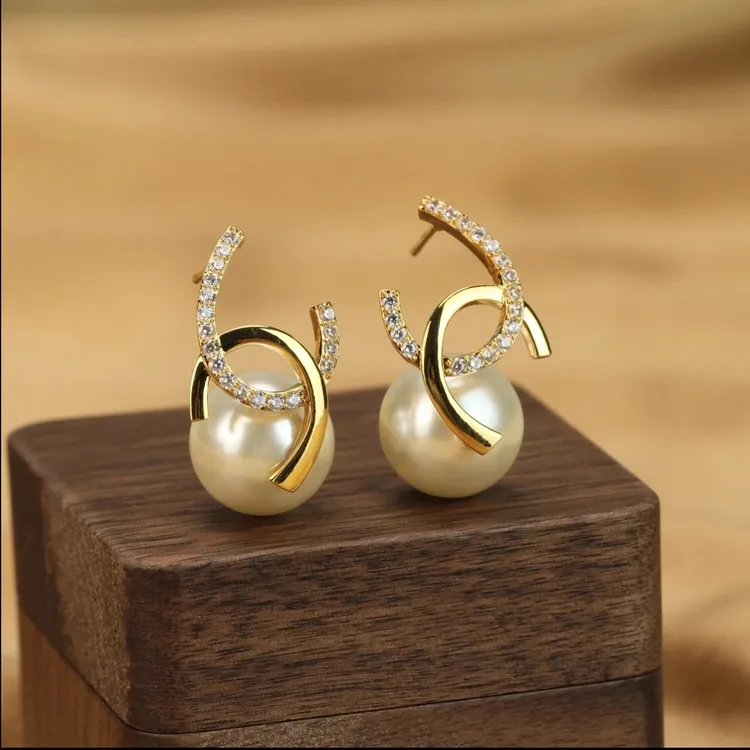 合金耳饰 【网红爆款】仿珍珠耳饰 轻奢素款经典耳坠时尚气质耳环GA商品图