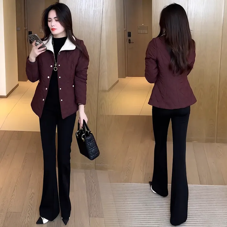 轻薄短款棉衣女2025秋冬新款洋气修身显瘦小个子百搭保暖棉服外套