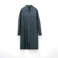 轻奢羊皮风衣收腰长款百搭女士设计师皮夹克极简风 20427