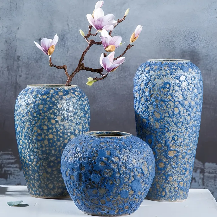 景德镇陶瓷落地花瓶家居干花装饰摆件中式客厅现代简约中式插花器