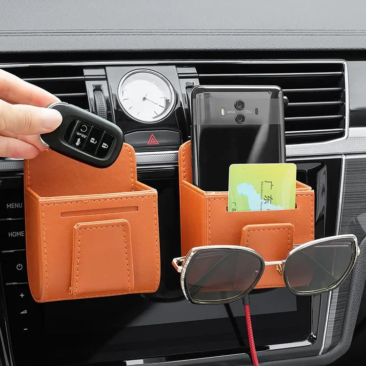 车内出风口收纳挂袋车载多功能空调悬挂式置物盒汽车用品大全实用