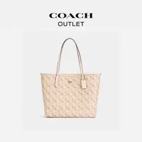 COACH/蔻驰 马车图案印花CITY托特包