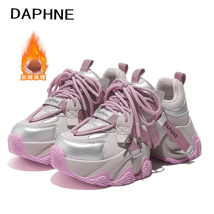 Daphne/达芙妮2026秋冬爆款百搭网红女鞋厚底增高舒适休闲老爹鞋商品图
