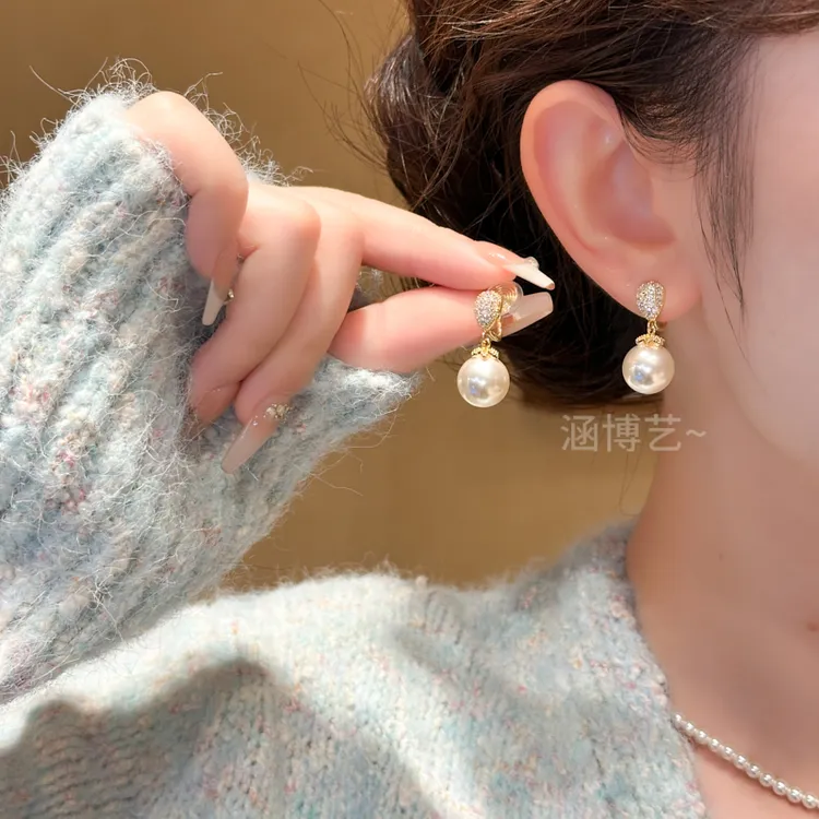 铜合金耳饰 优雅气质百搭新款蚊香盘耳夹轻奢网红流苏百搭耳饰