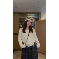 【抽绳木耳边】韩版小香风抽绳长袖毛针织衫秋冬百搭-MY20251251