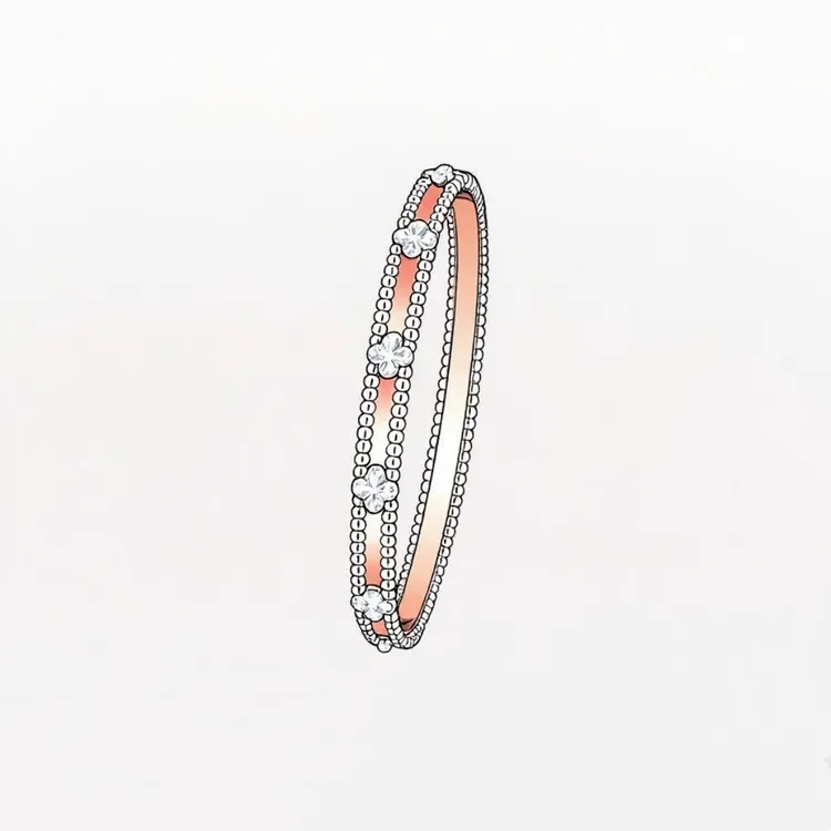合金手链 【万花筒】轻奢手链【高版本】四叶草珐琅手链18k