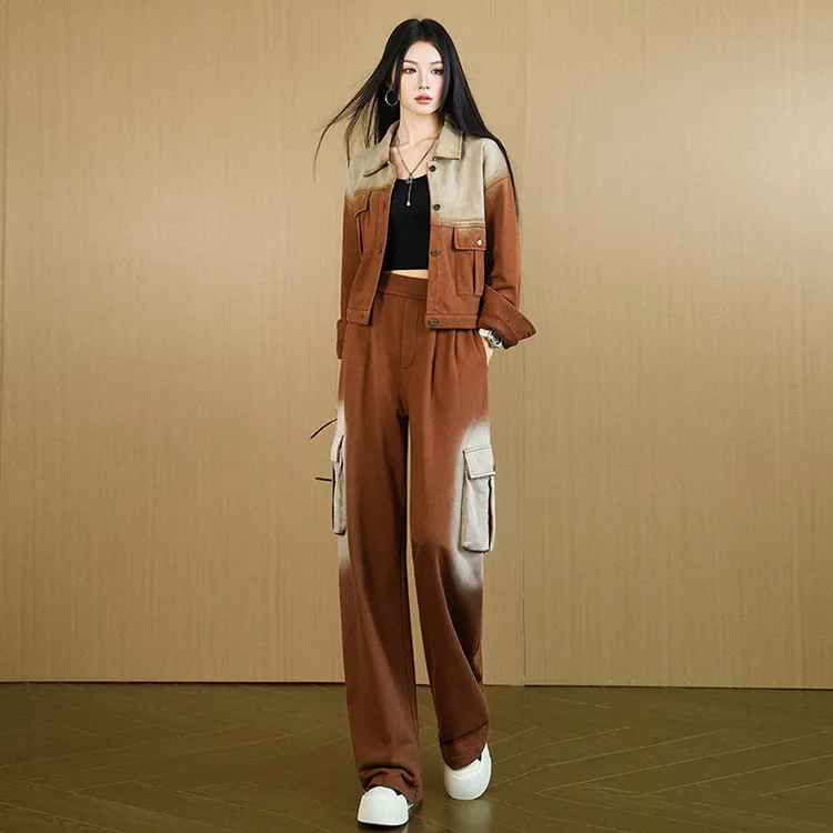 2025秋季新款高级感复古套装欧货时尚气质休闲运动卫衣外套两件套