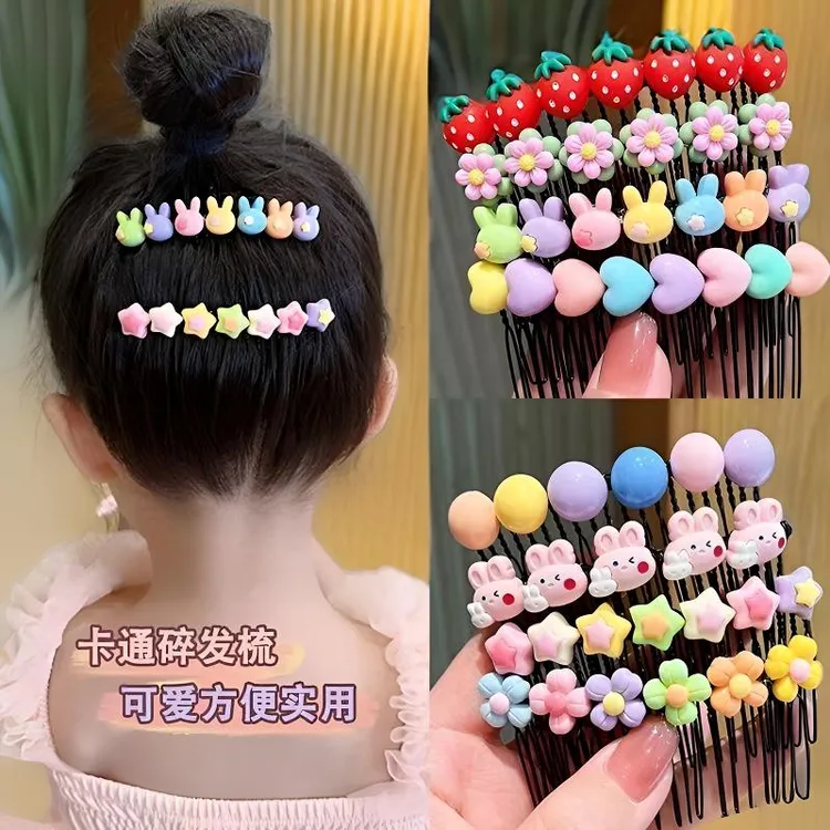 儿童可爱碎发梳女童新款夏天卡通碎发夹碎发整理神器发卡女孩发饰商品图