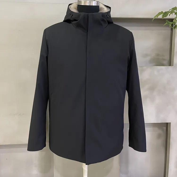069新品男士整貂水貂内胆五防派克服商务连帽外套