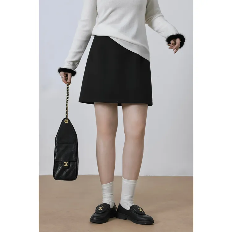 大婉酱微胖定制【暗绒裙】冬季呢料厚款百搭半裙时尚洋气短裙 0330D