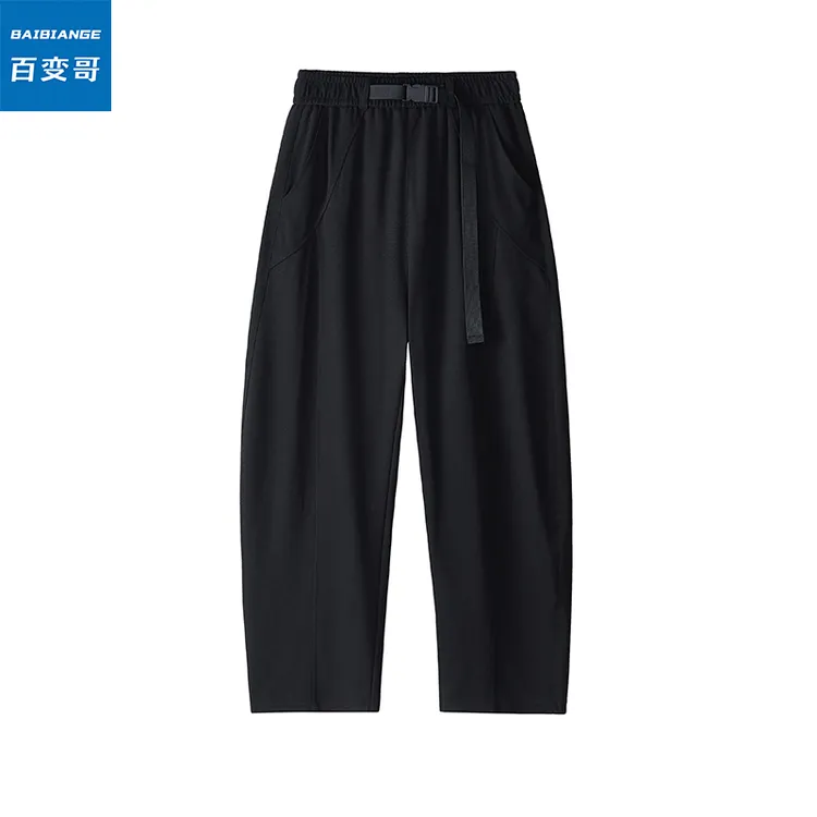 美式cleanfit解构弯刀裤春秋季男士直筒阔腿裤潮流宽松休闲长裤子