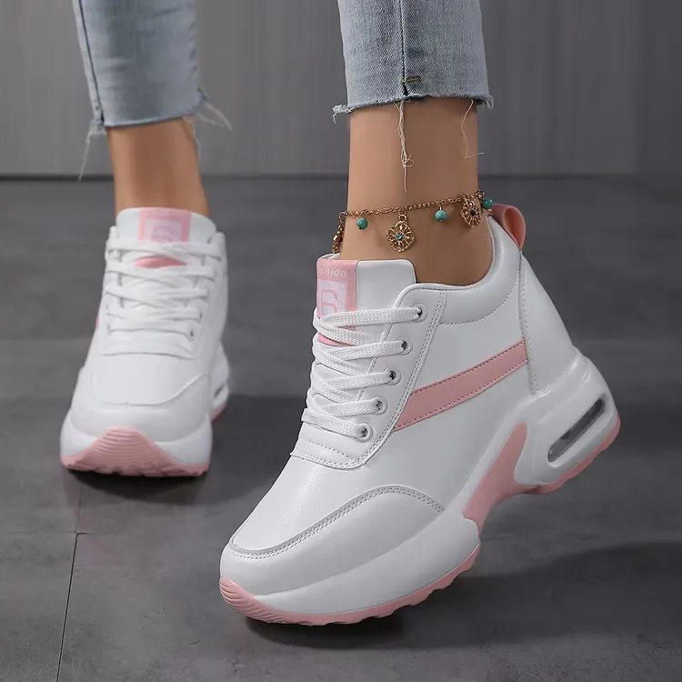 佳木斯健身操运动休闲内增高四季款女鞋透气厚底百搭1027