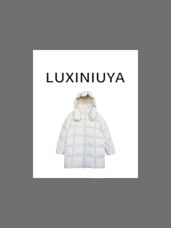 【LUXINIUYA】“漫步热岛”新国标90白鸭绒中长款羽绒服#S0572