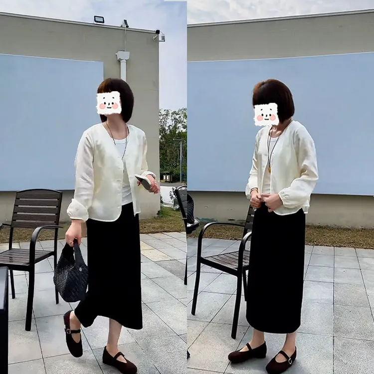 2025秋季新款设计感时尚百搭开衫女打底衫休闲显瘦半身裙三件套装