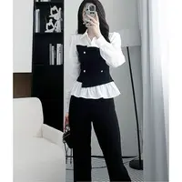【两件套】喇叭裤两件套女2025新款高级感衬衫套装D0496